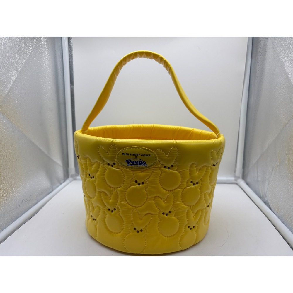 NEW Yellow Marshmallow Bunnies PEEPS Gift Easter Basket Bag Bath & Body Works